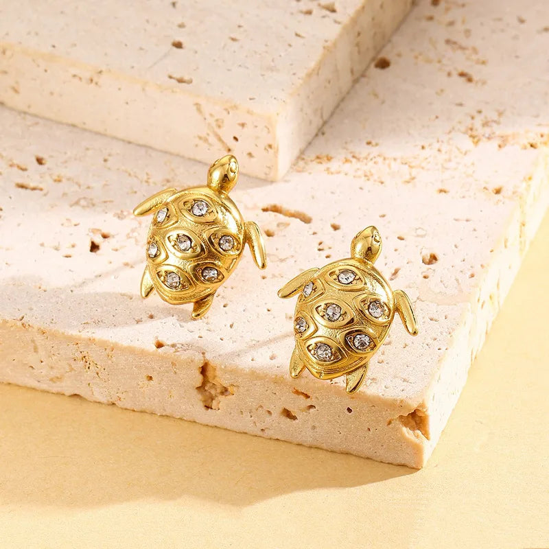 Zirconia Turtle Studs