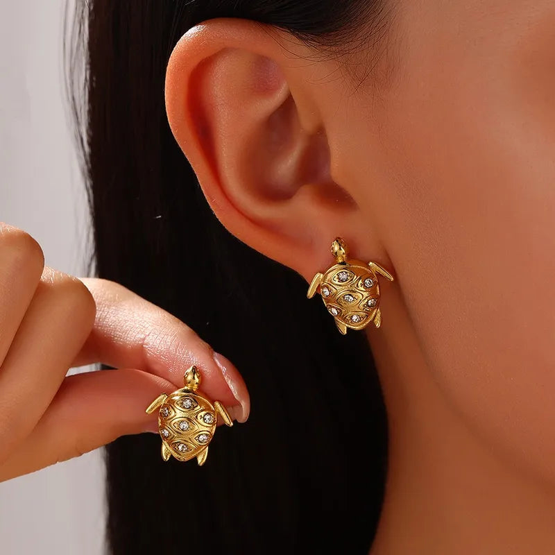 Zirconia Turtle Studs