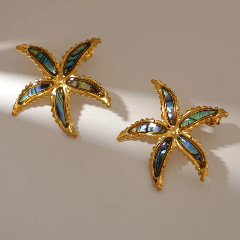 Abalone Shell Starfish Studs