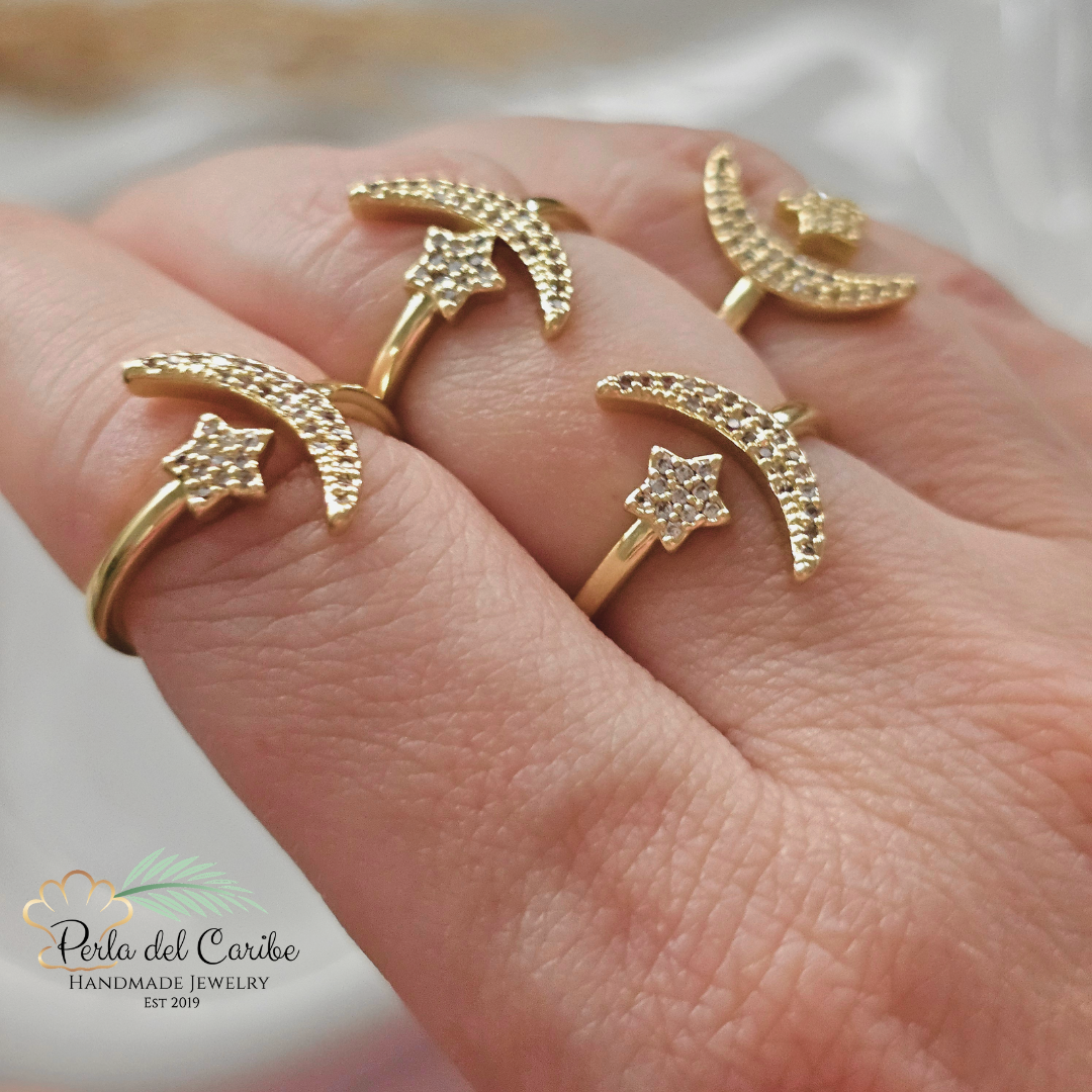 Moon & Star Ring