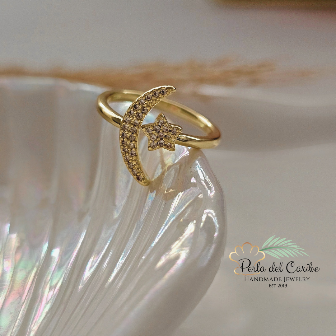 Moon & Star Ring