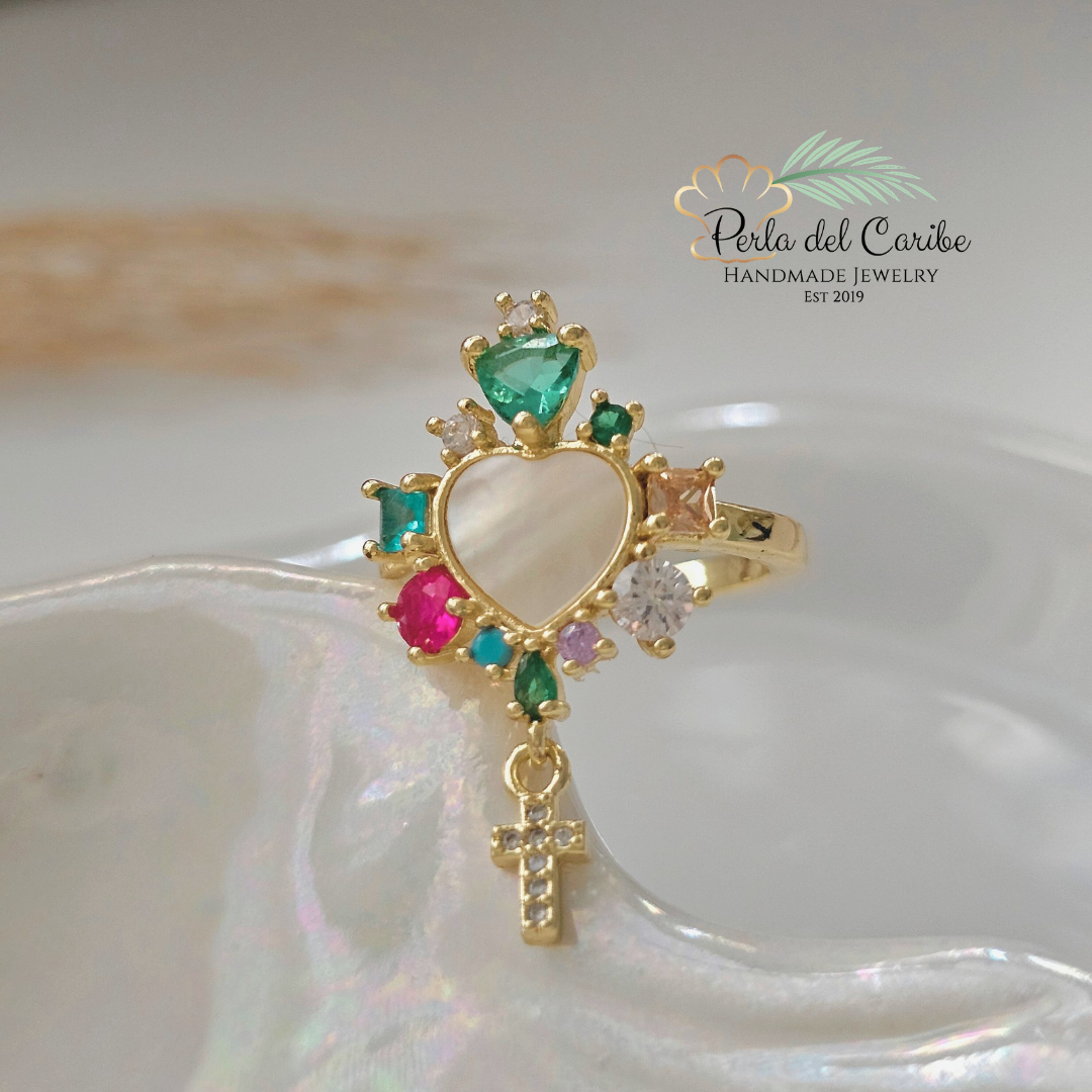 Heart & Cross Ring