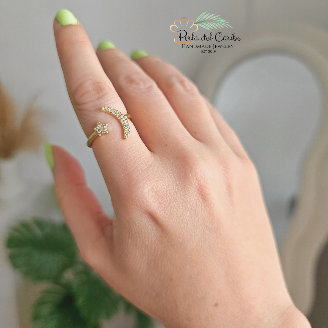 Moon & Star Ring