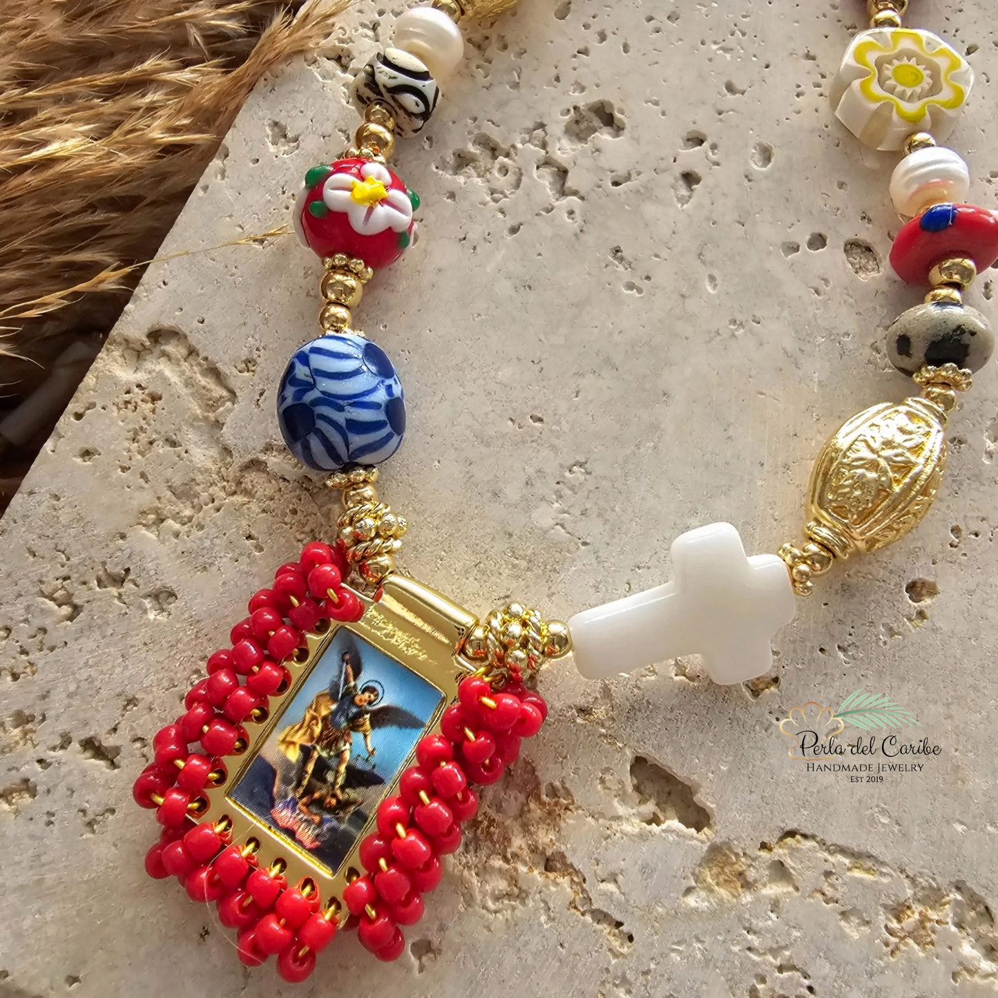 Escapulario San Miguel Arcángel Red (Necklace)