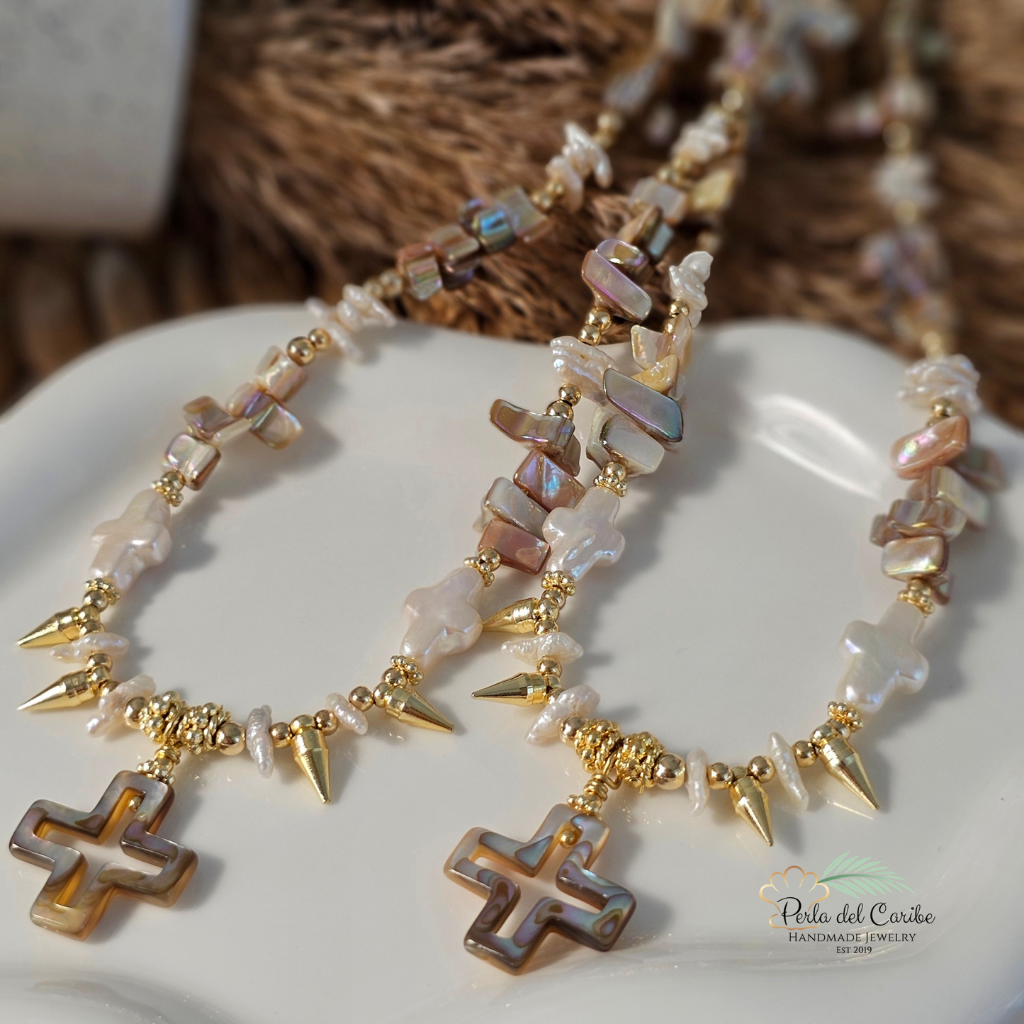 Abalone Shell Cross Necklace
