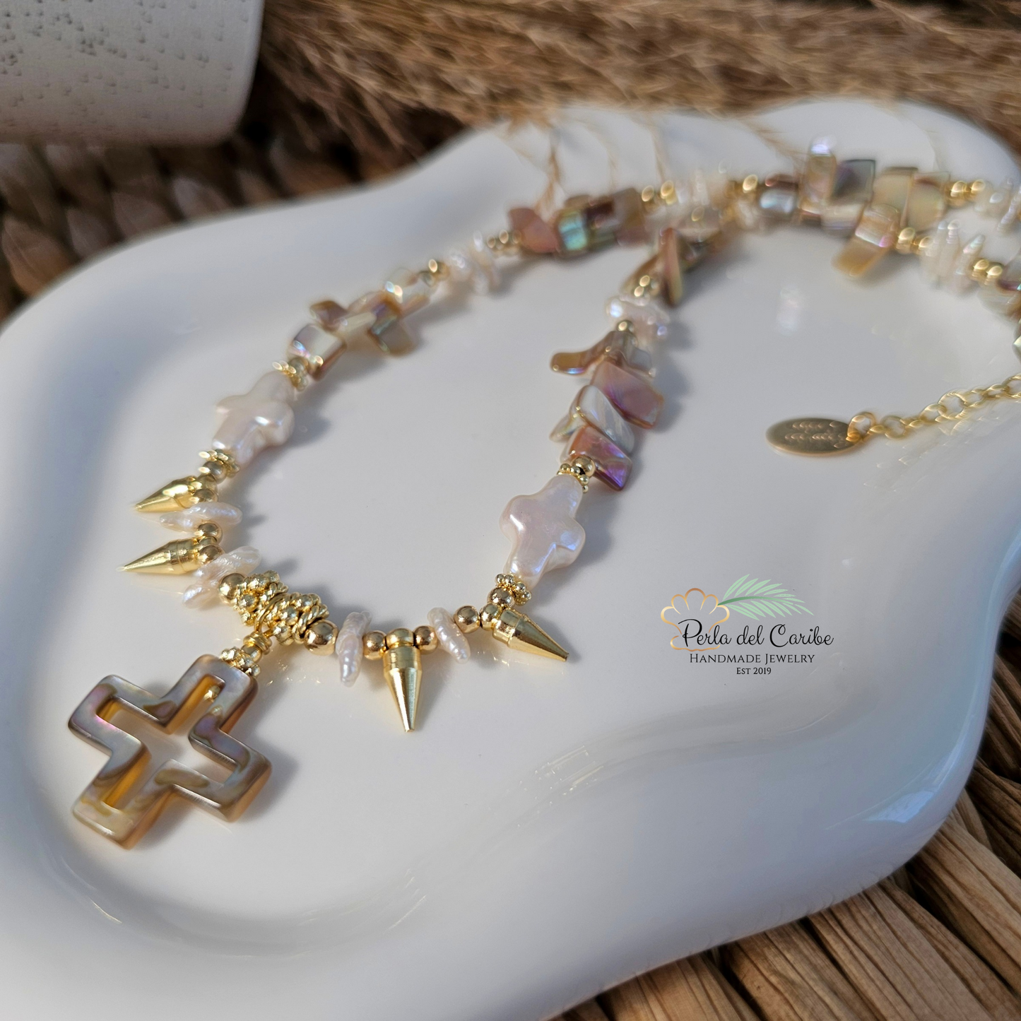 Abalone Shell Cross Necklace