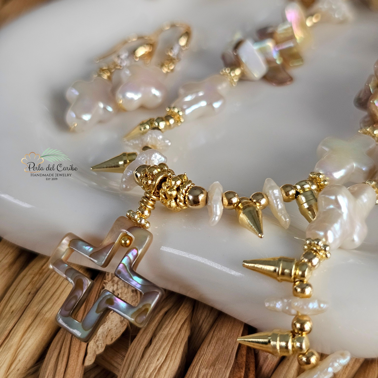 Abalone Shell Cross Necklace