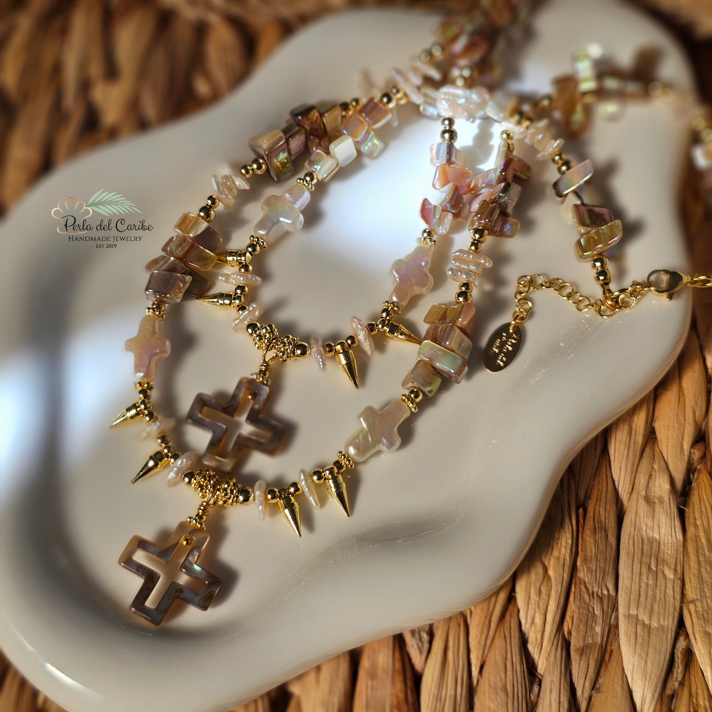Abalone Shell Cross Necklace
