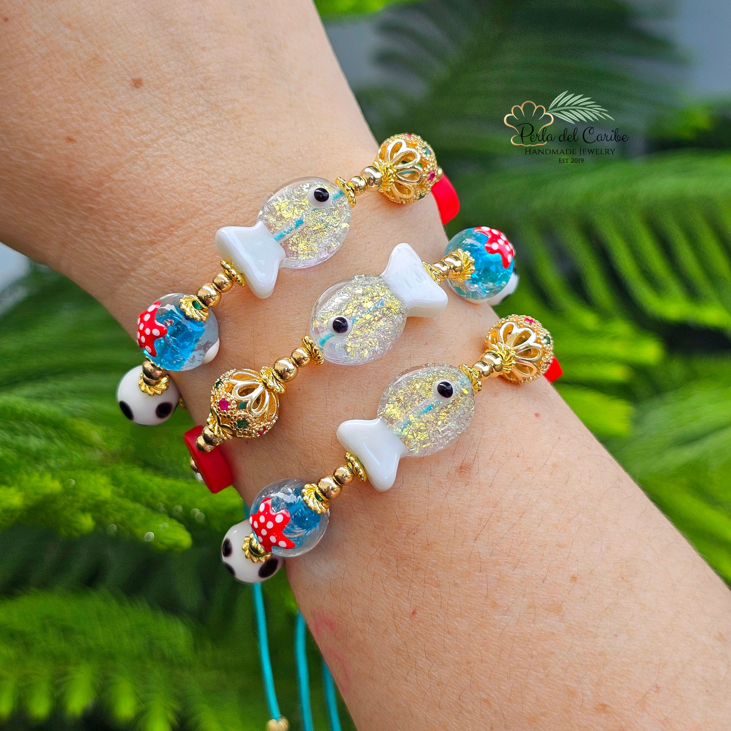 Glitter Fish Cord Bracelet