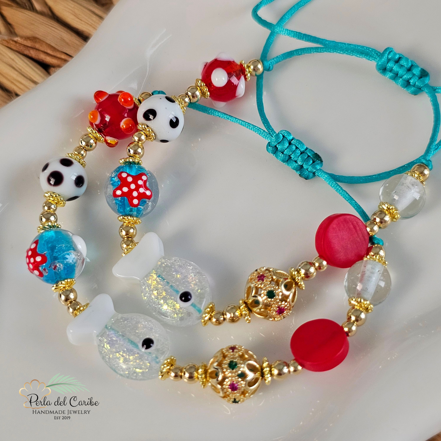 Glitter Fish Cord Bracelet