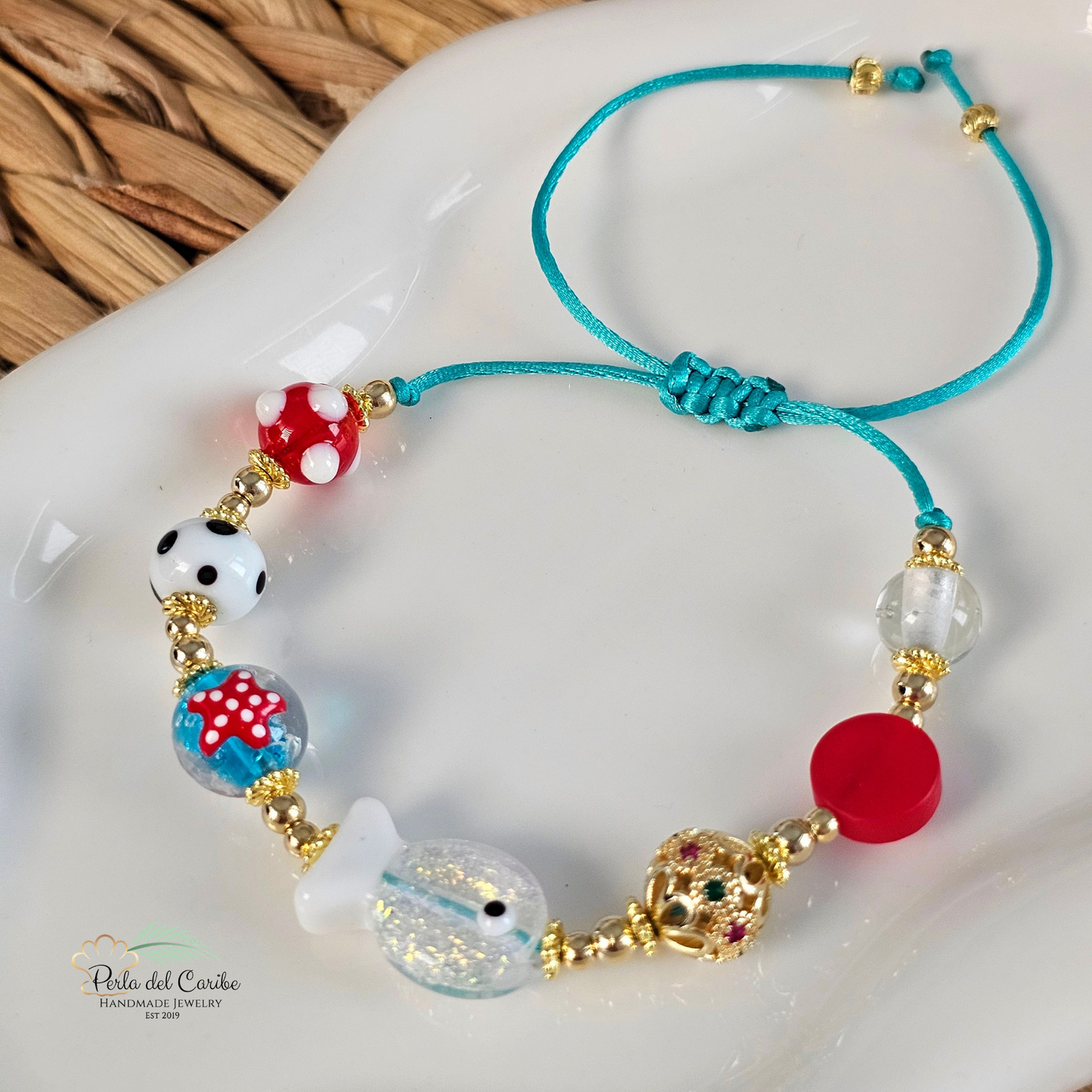 Glitter Fish Cord Bracelet