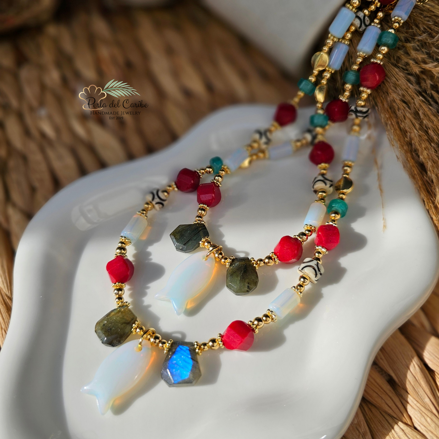 Opal Fish Necklace