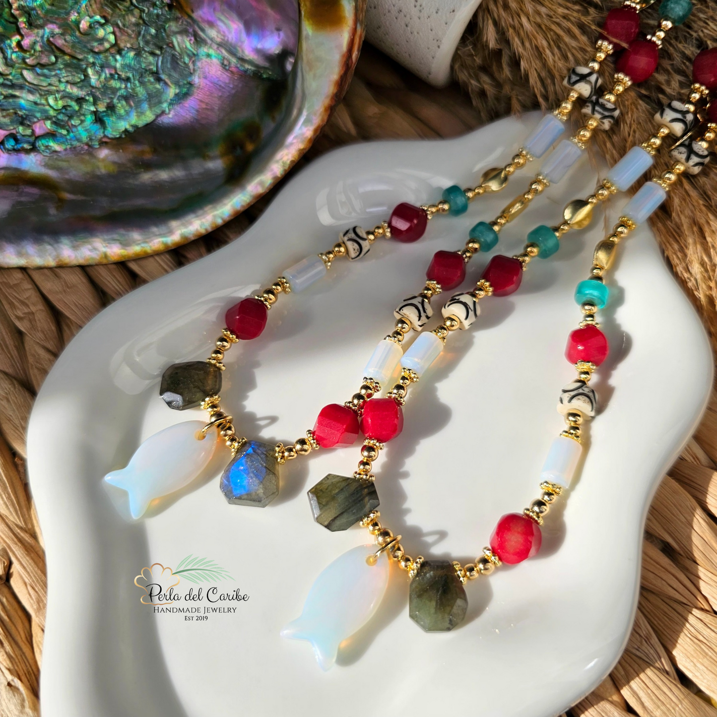Opal Fish Necklace