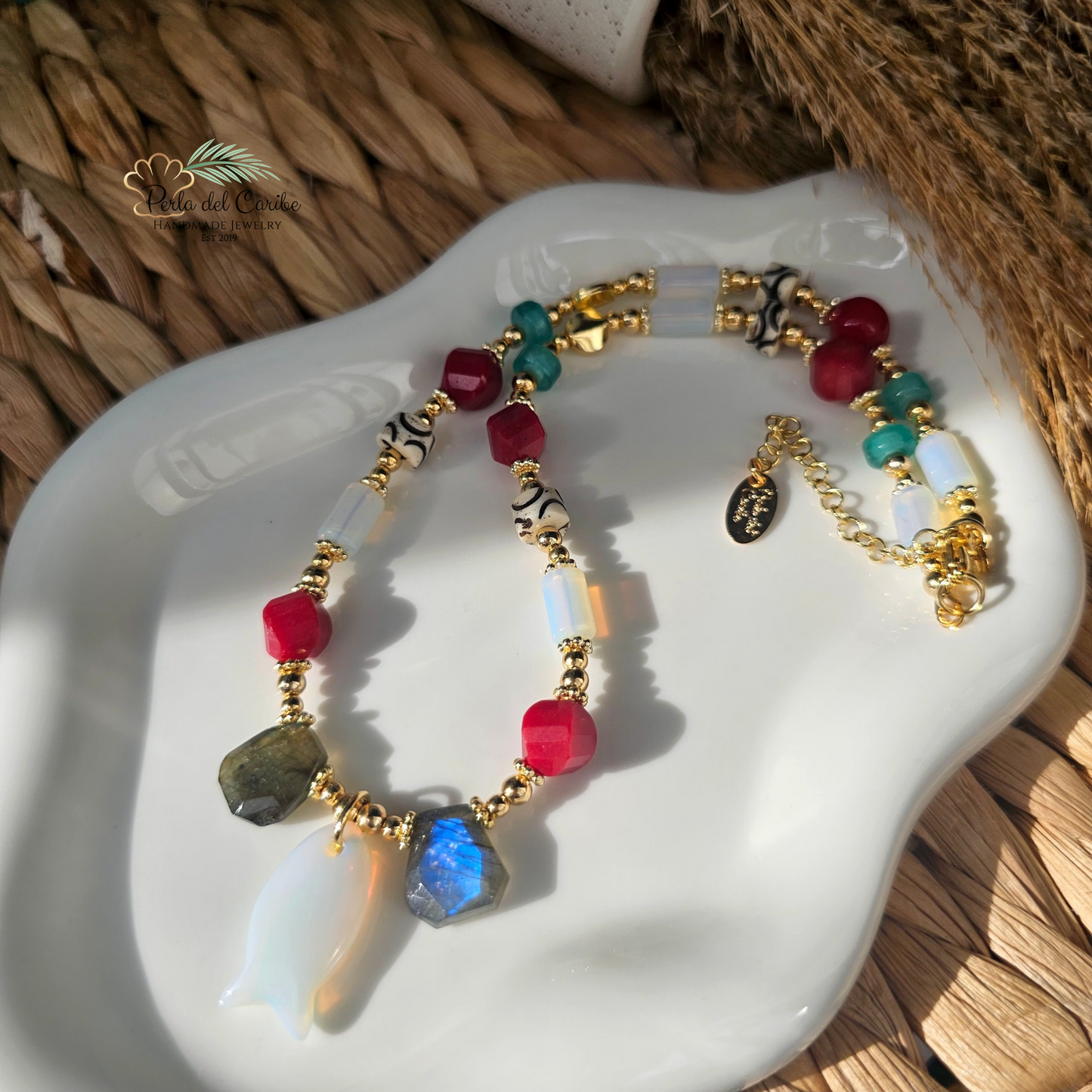Opal Fish Necklace