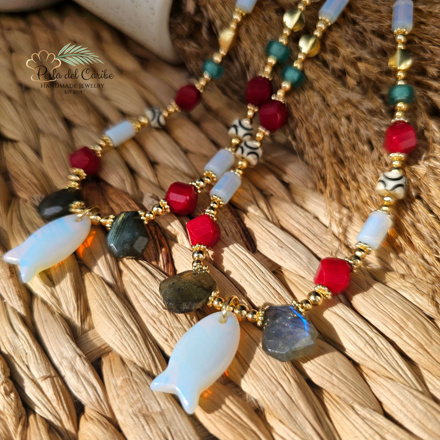 Opal Fish Necklace