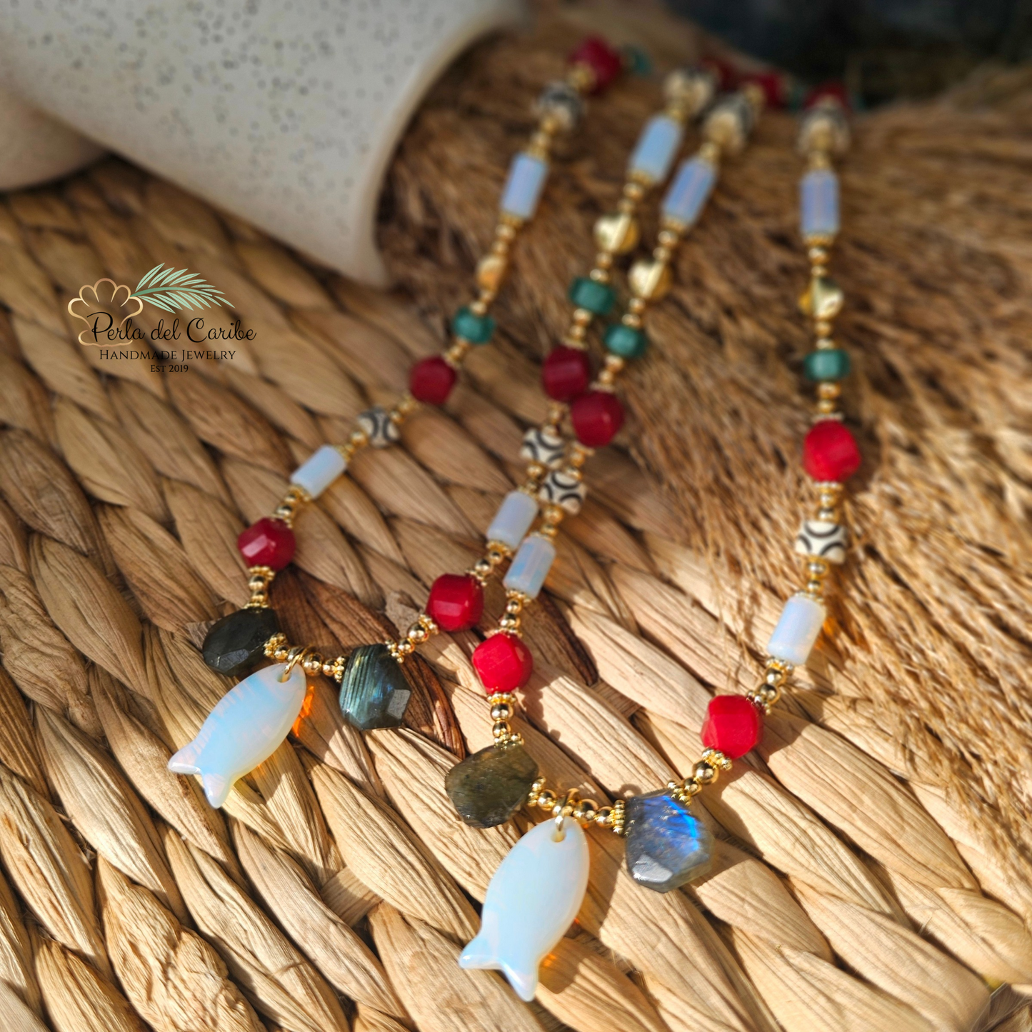 Opal Fish Necklace