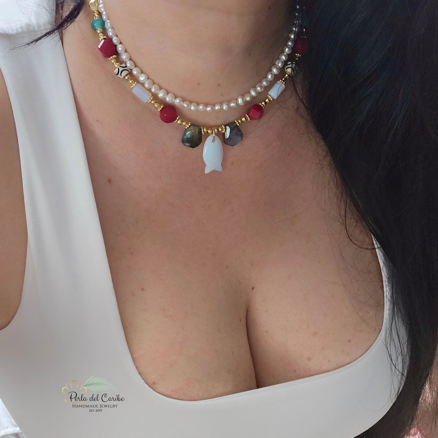 Opal Fish Necklace
