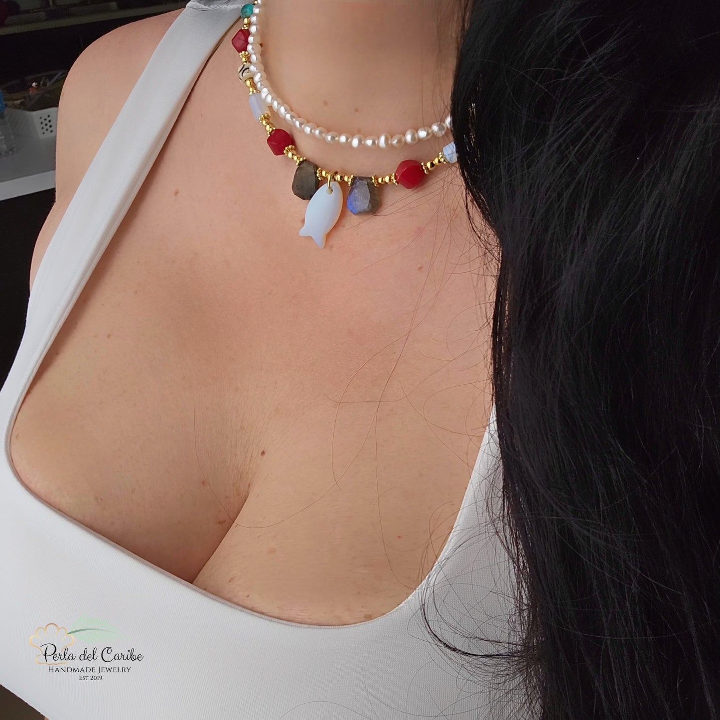 Opal Fish Necklace