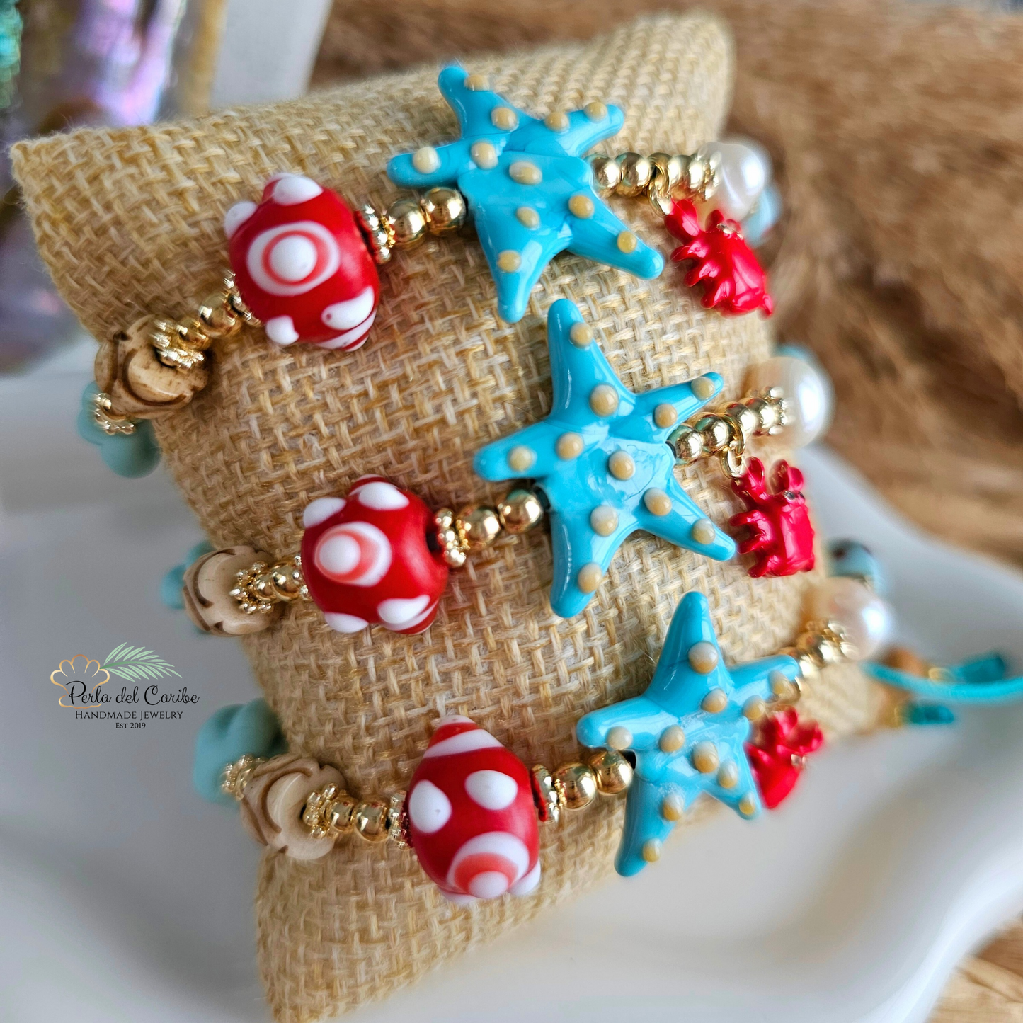Blue Starfish & Crab Bracelet