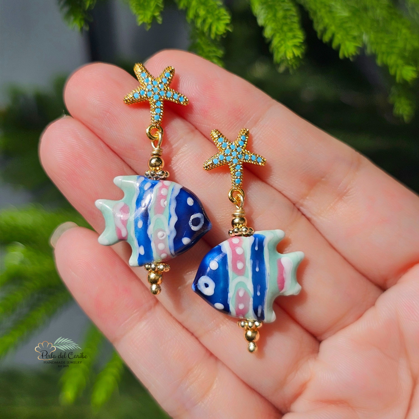 Ceramic Fish Earrings