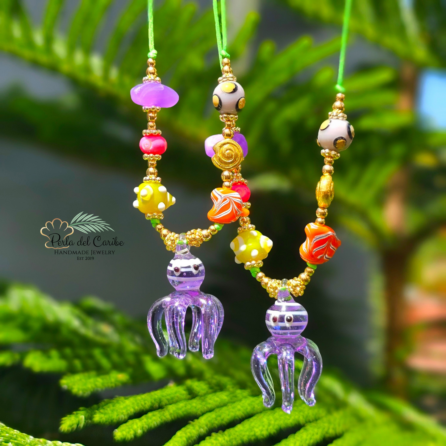 Lavender Octopus Cord Necklace