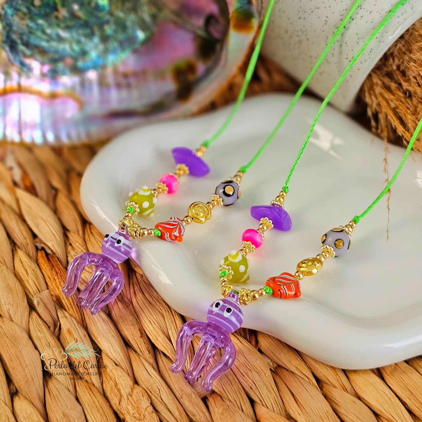 Lavender Octopus Cord Necklace