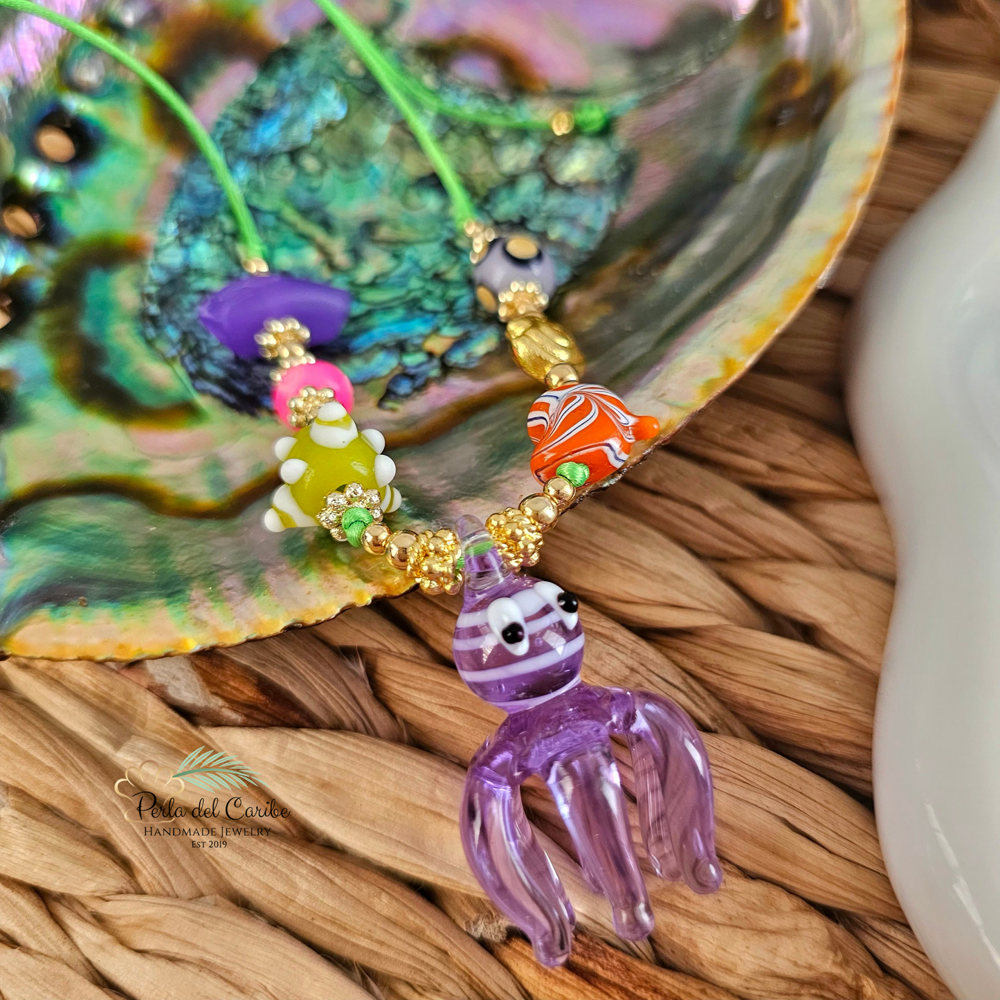 Lavender Octopus Cord Necklace