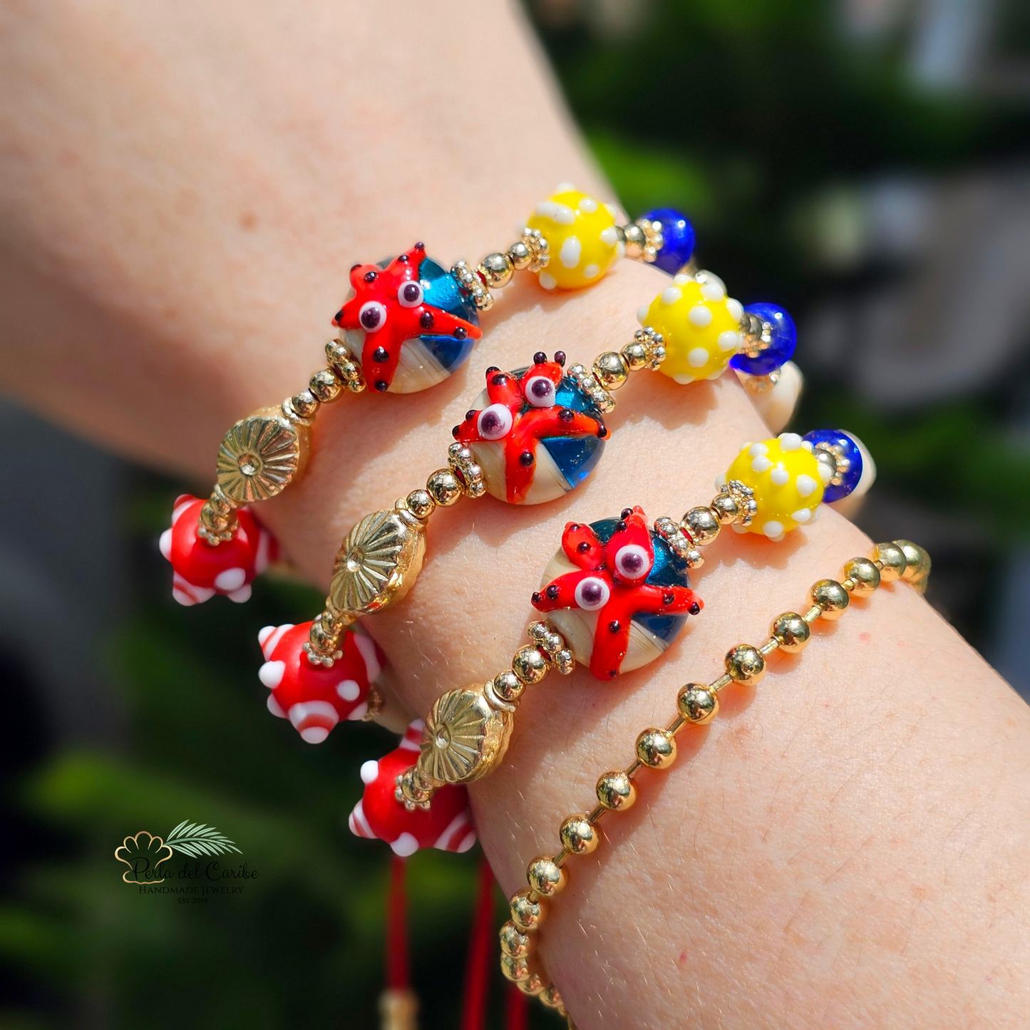 Red Starfish Cord Bracelet