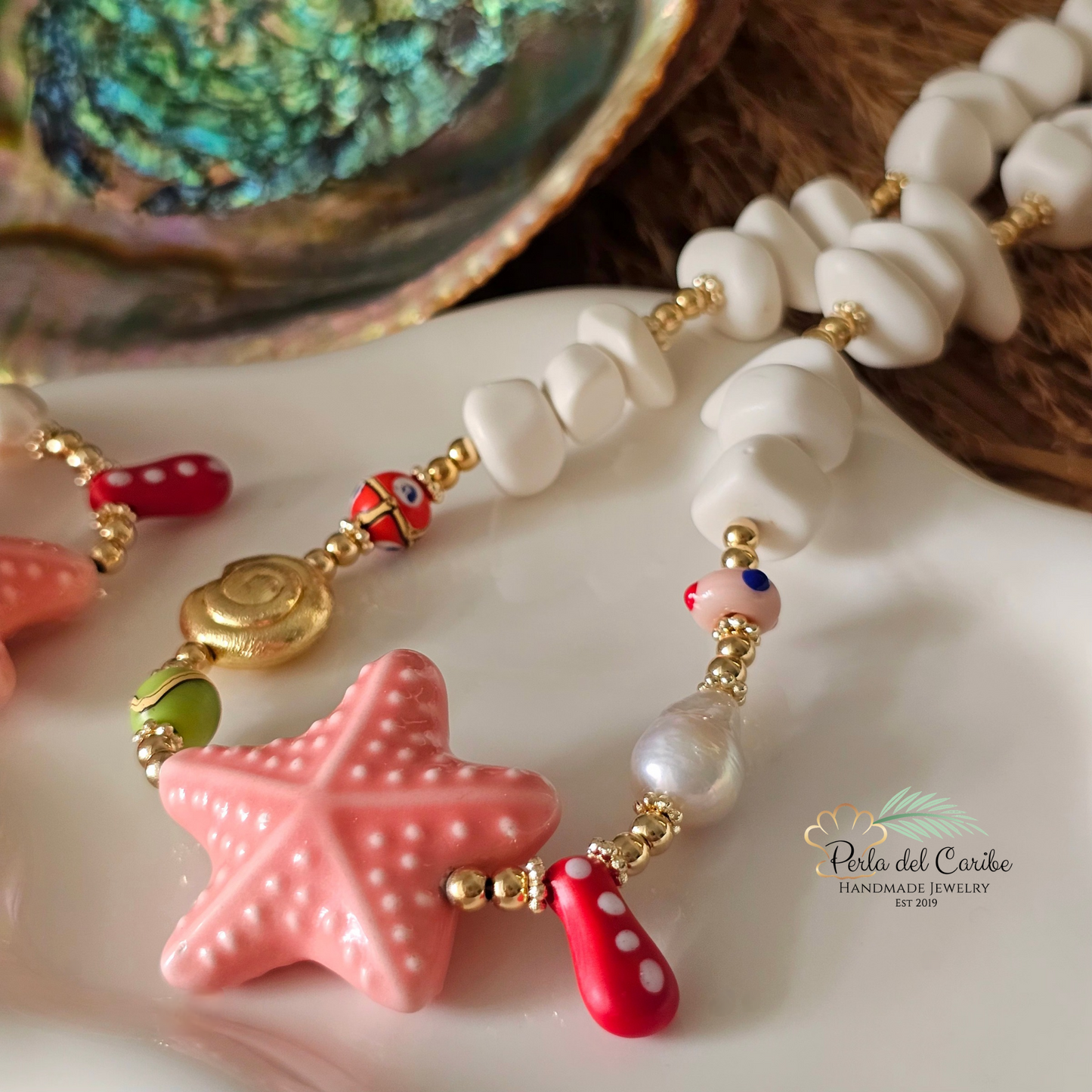 Chunky Starfish Choker( Pink)