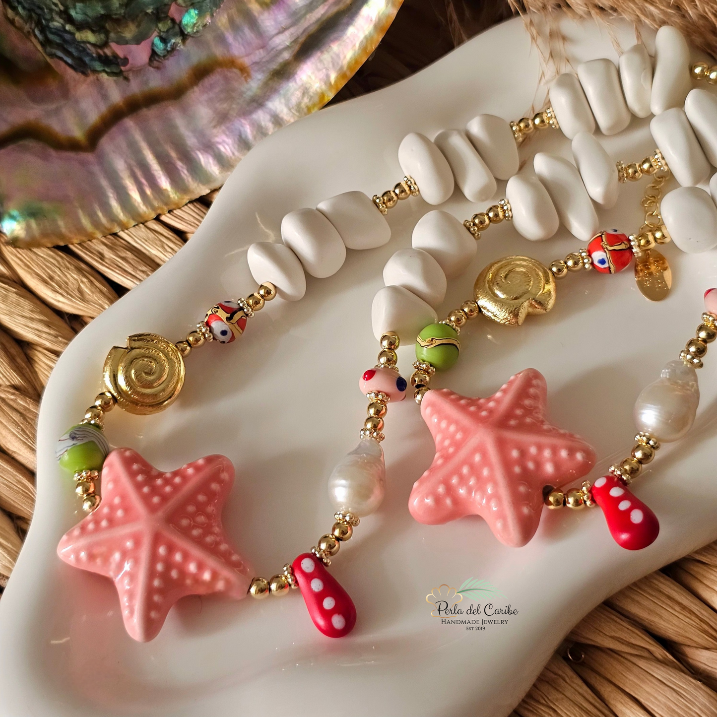 Chunky Starfish Choker( Pink)
