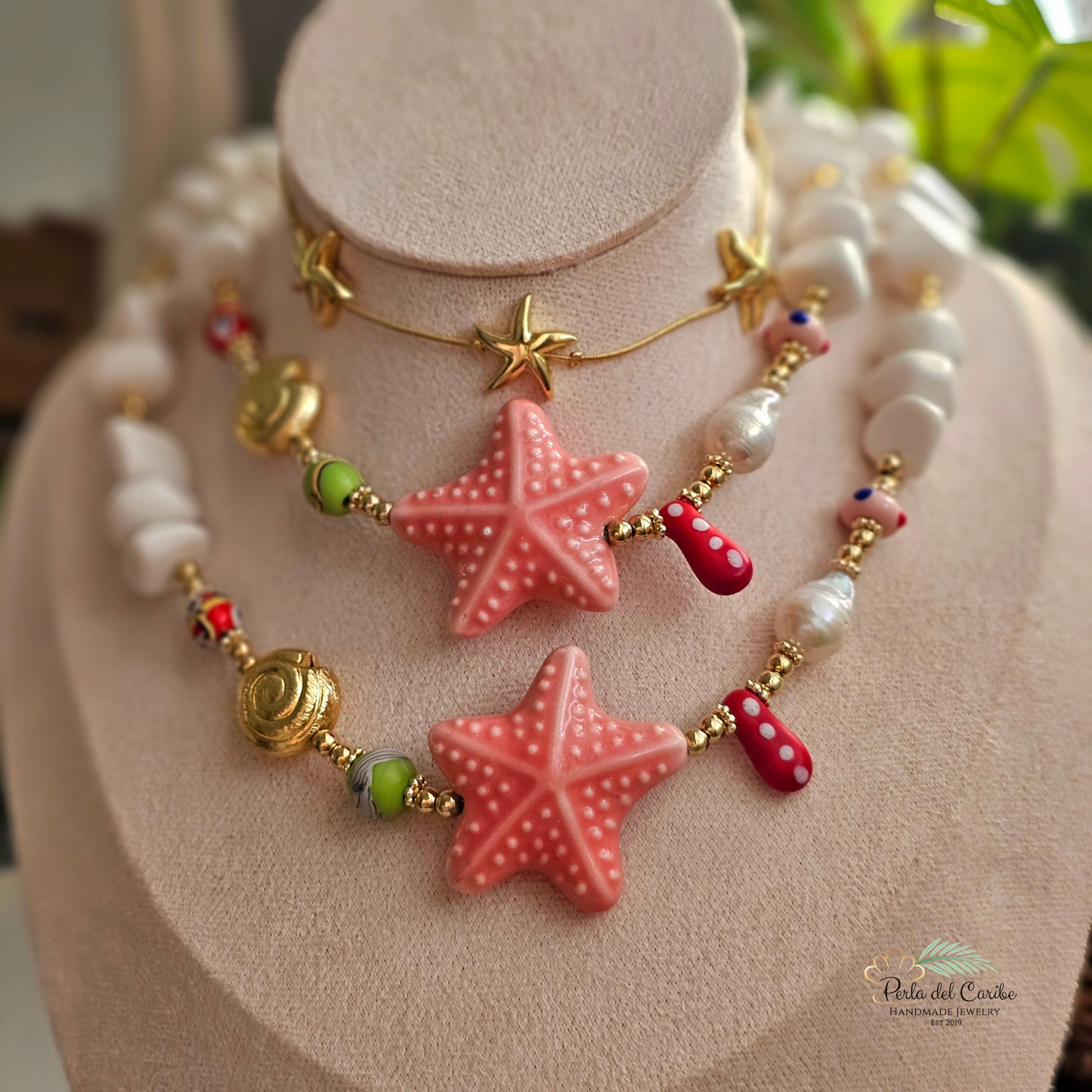 Chunky Starfish Choker( Pink)