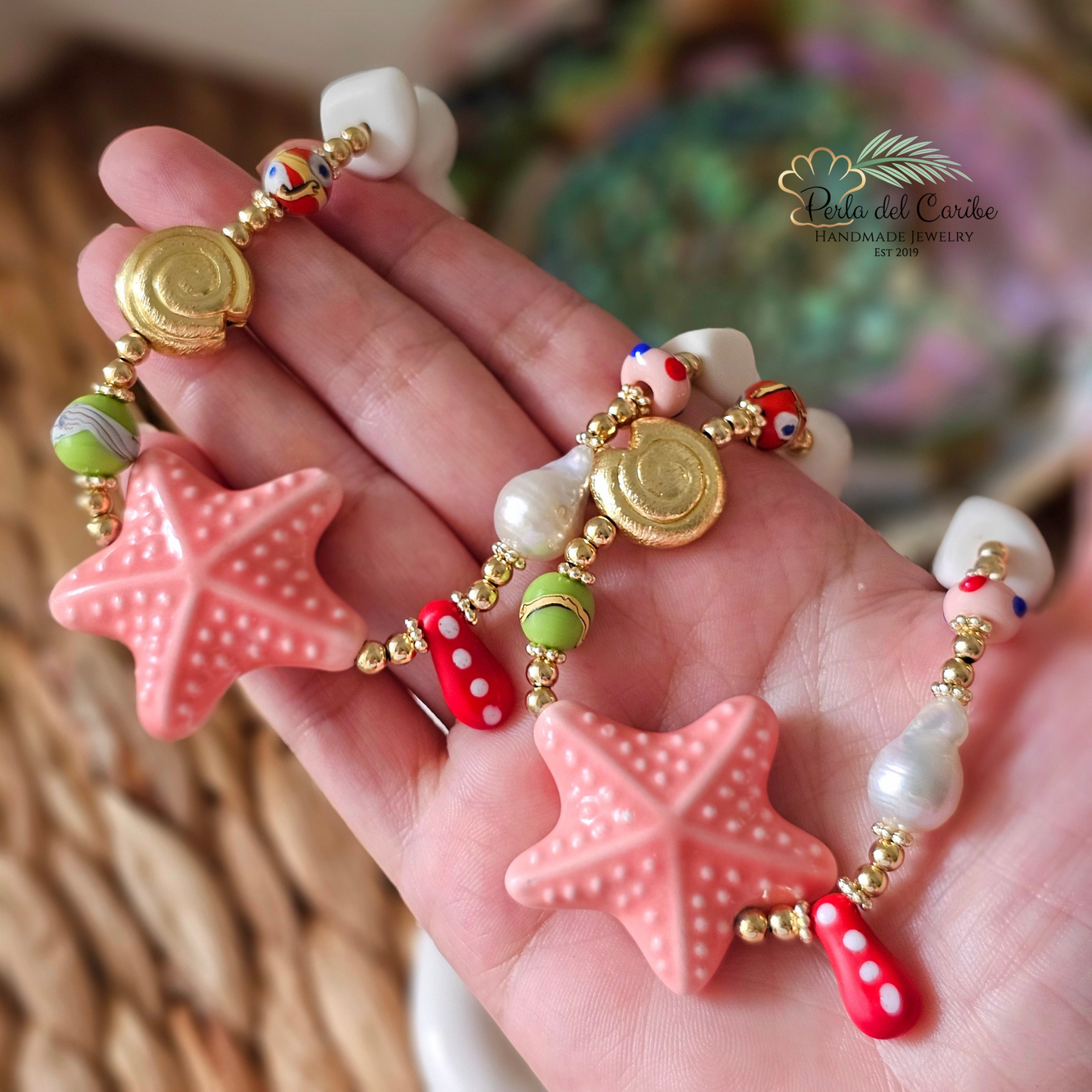 Chunky Starfish Choker( Pink)