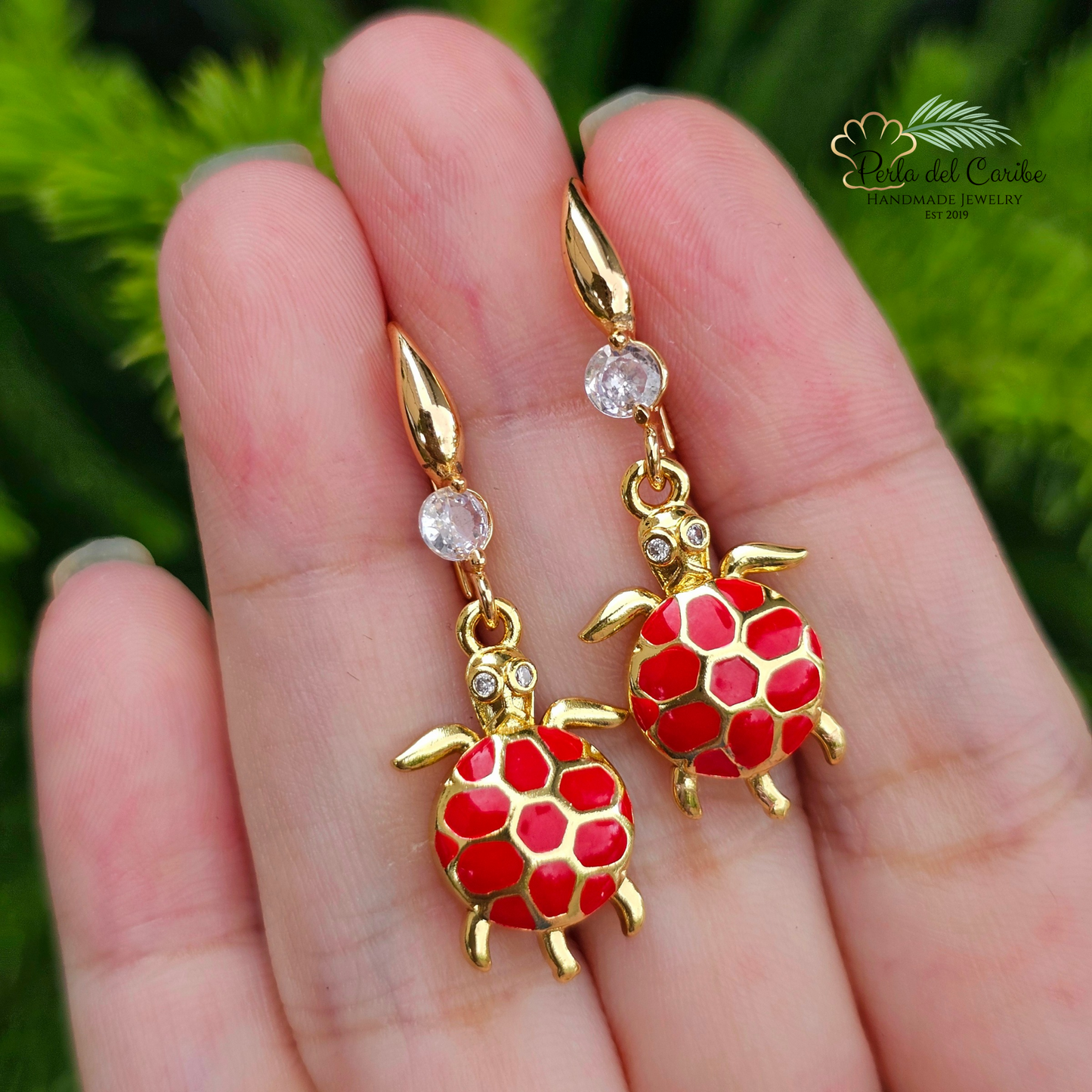 Enamel Turtle Earrings