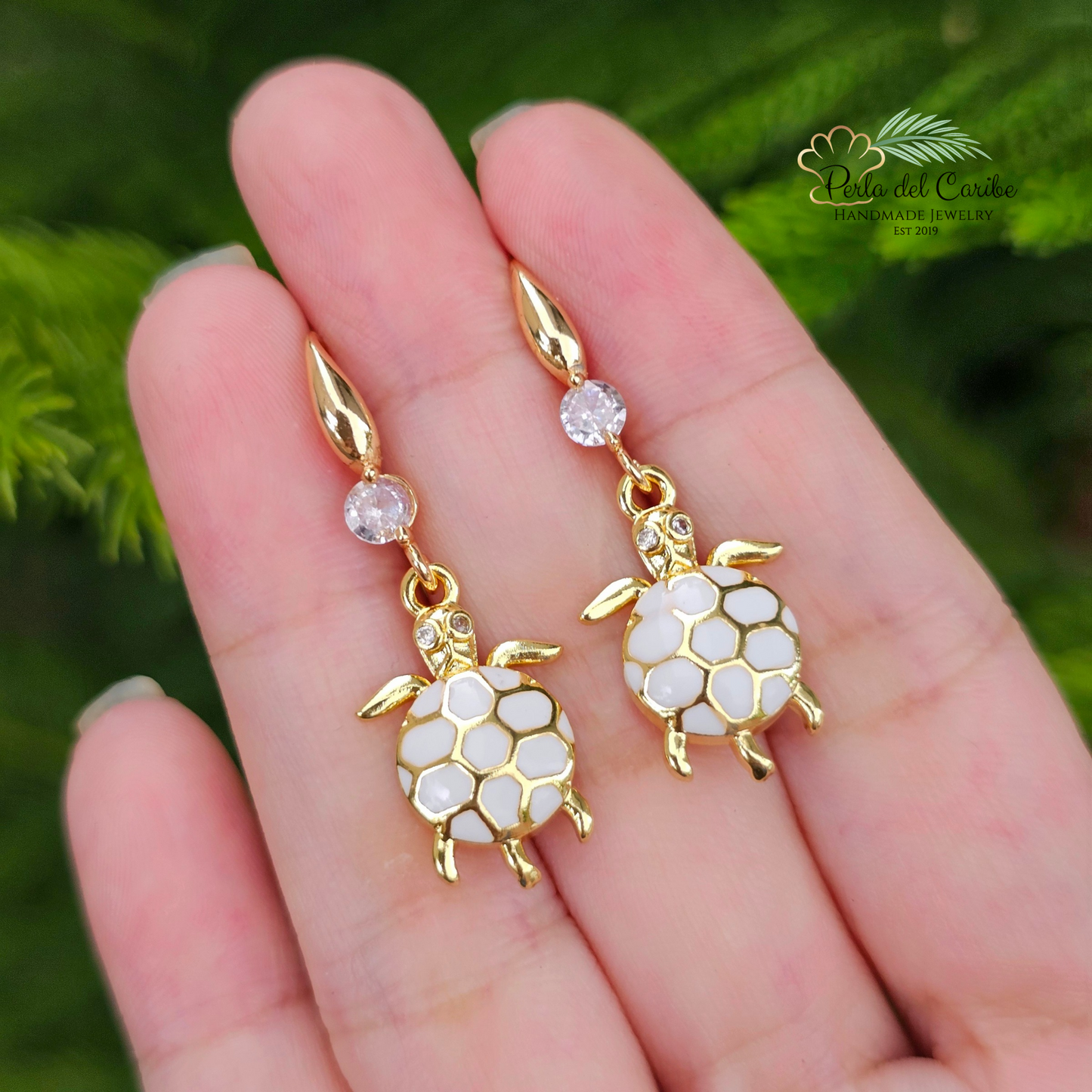 Enamel Turtle Earrings