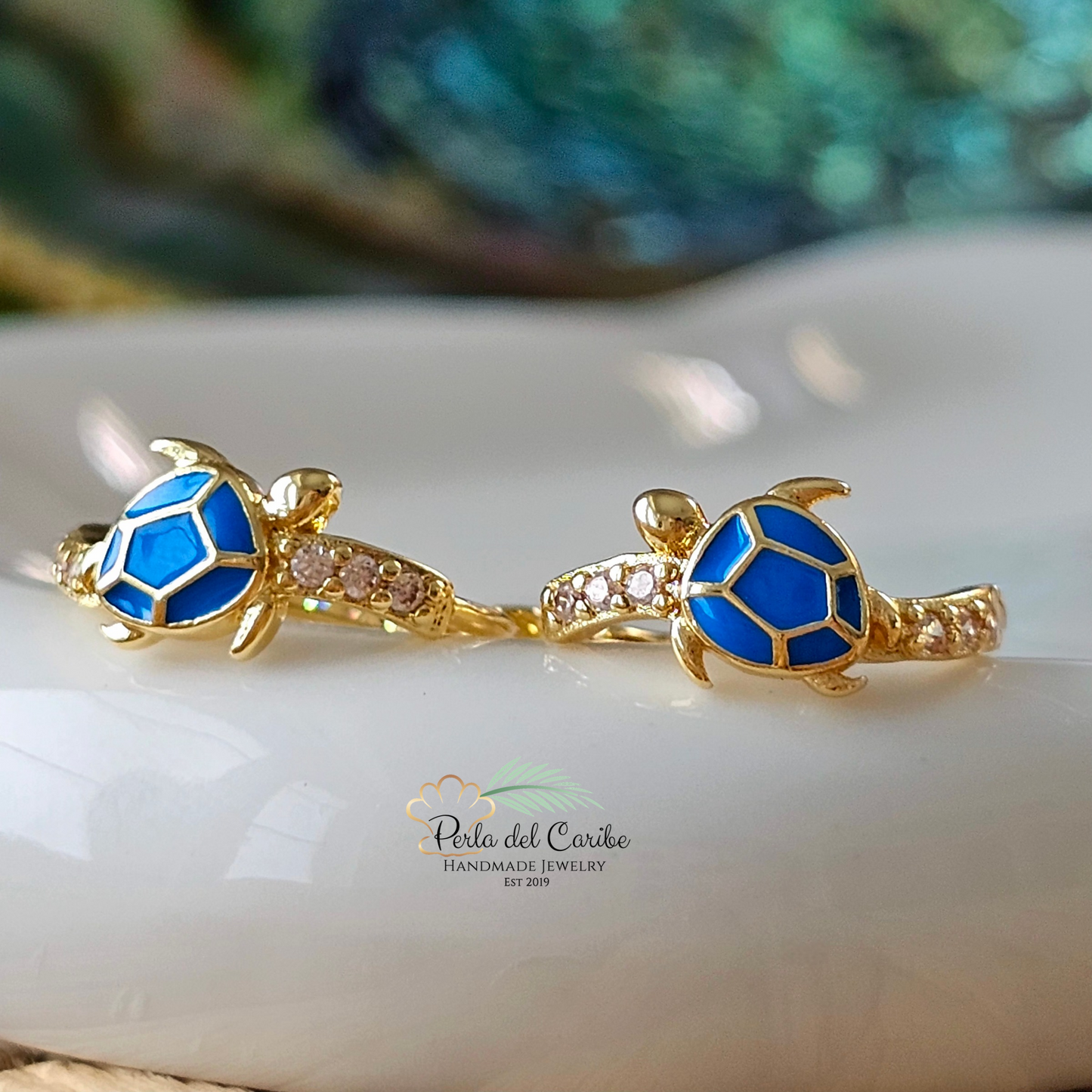 Enamel Turtle Earrings