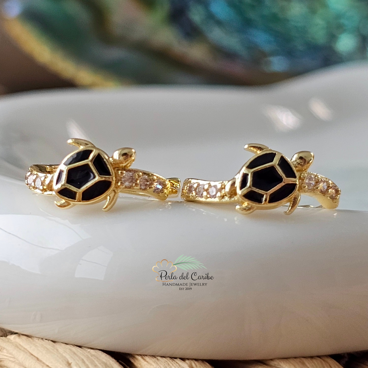 Enamel Turtle Earrings