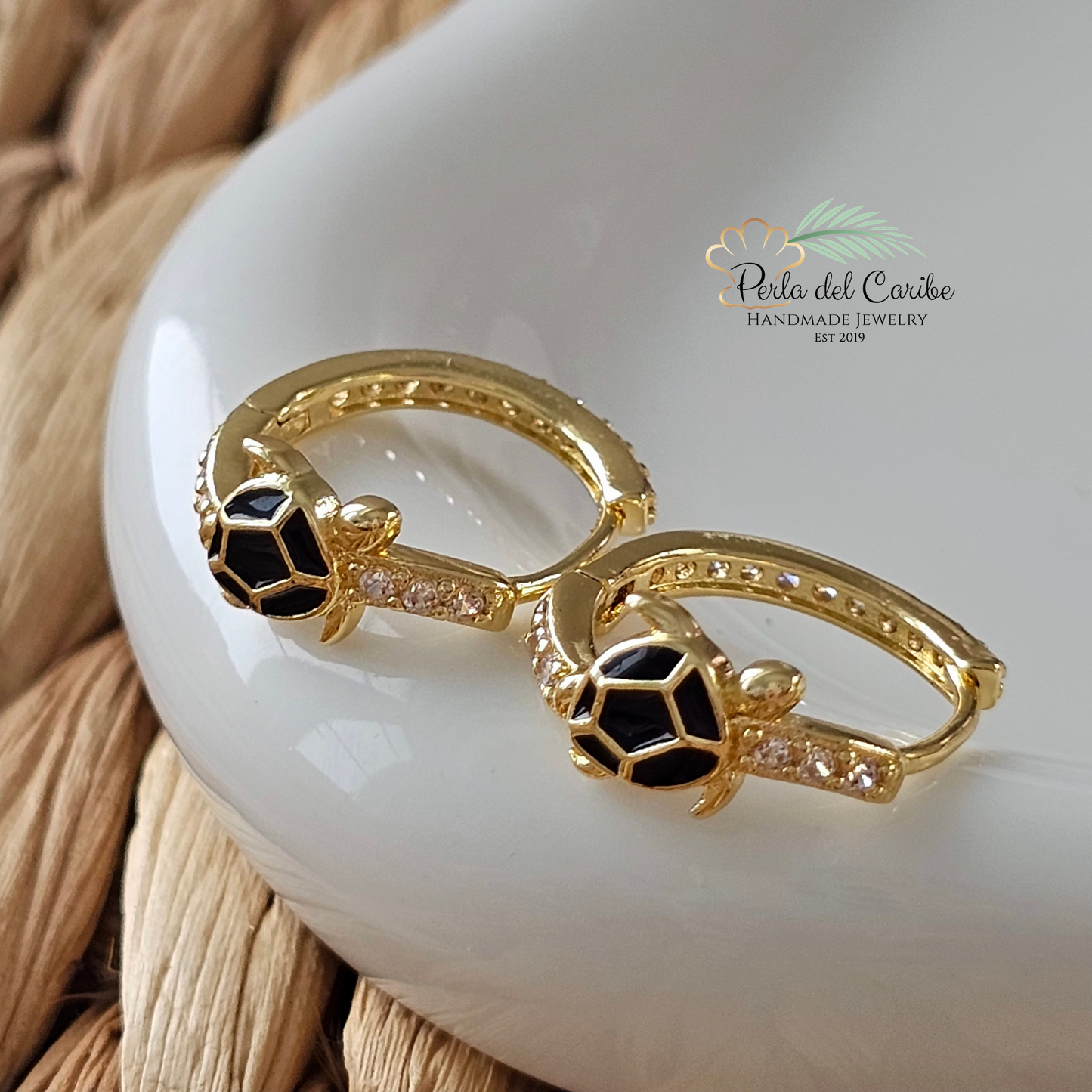 Enamel Turtle Earrings