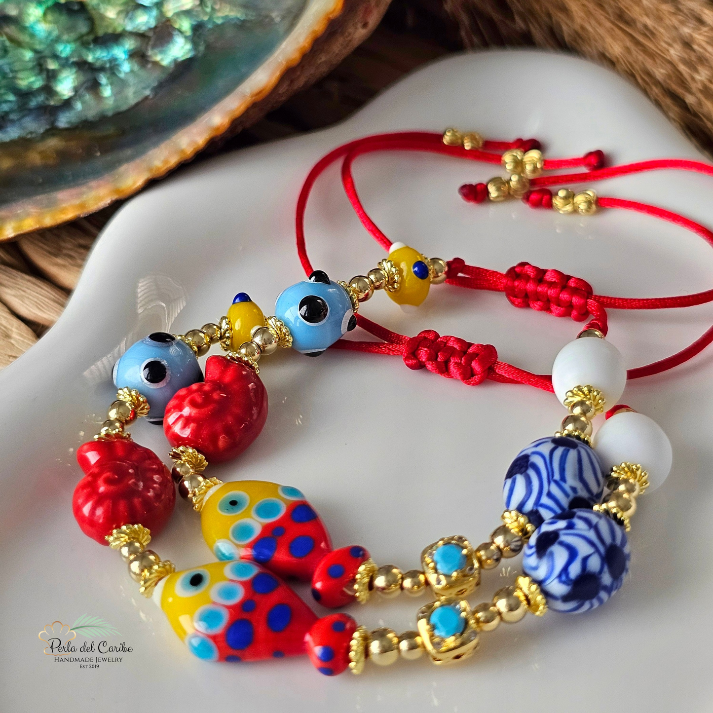 Red Crab/ Dotted Fish Bracelet