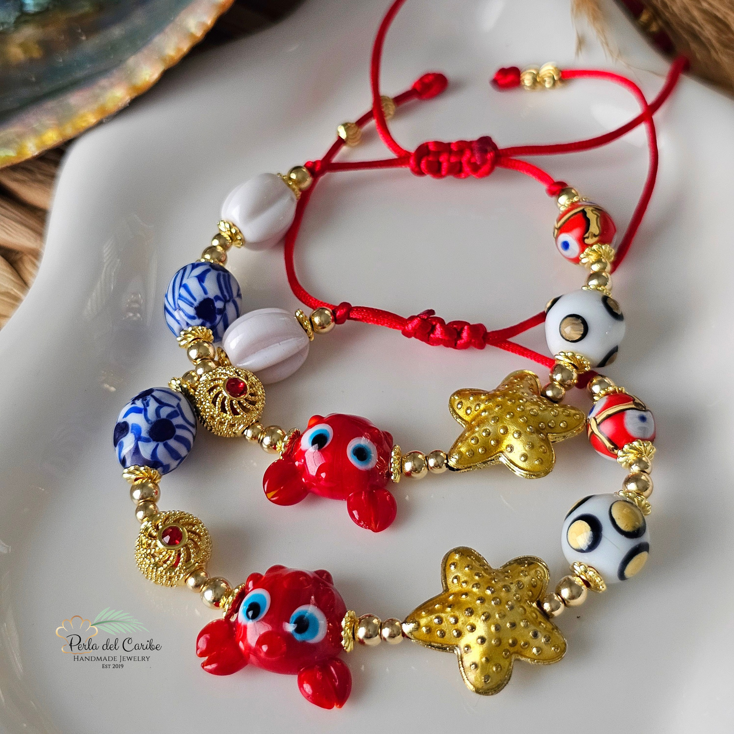 Red Crab/ Dotted Fish Bracelet