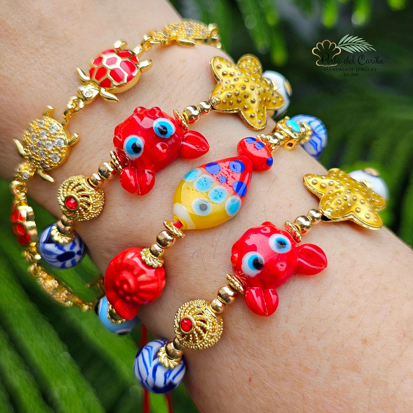 Red Crab/ Dotted Fish Bracelet