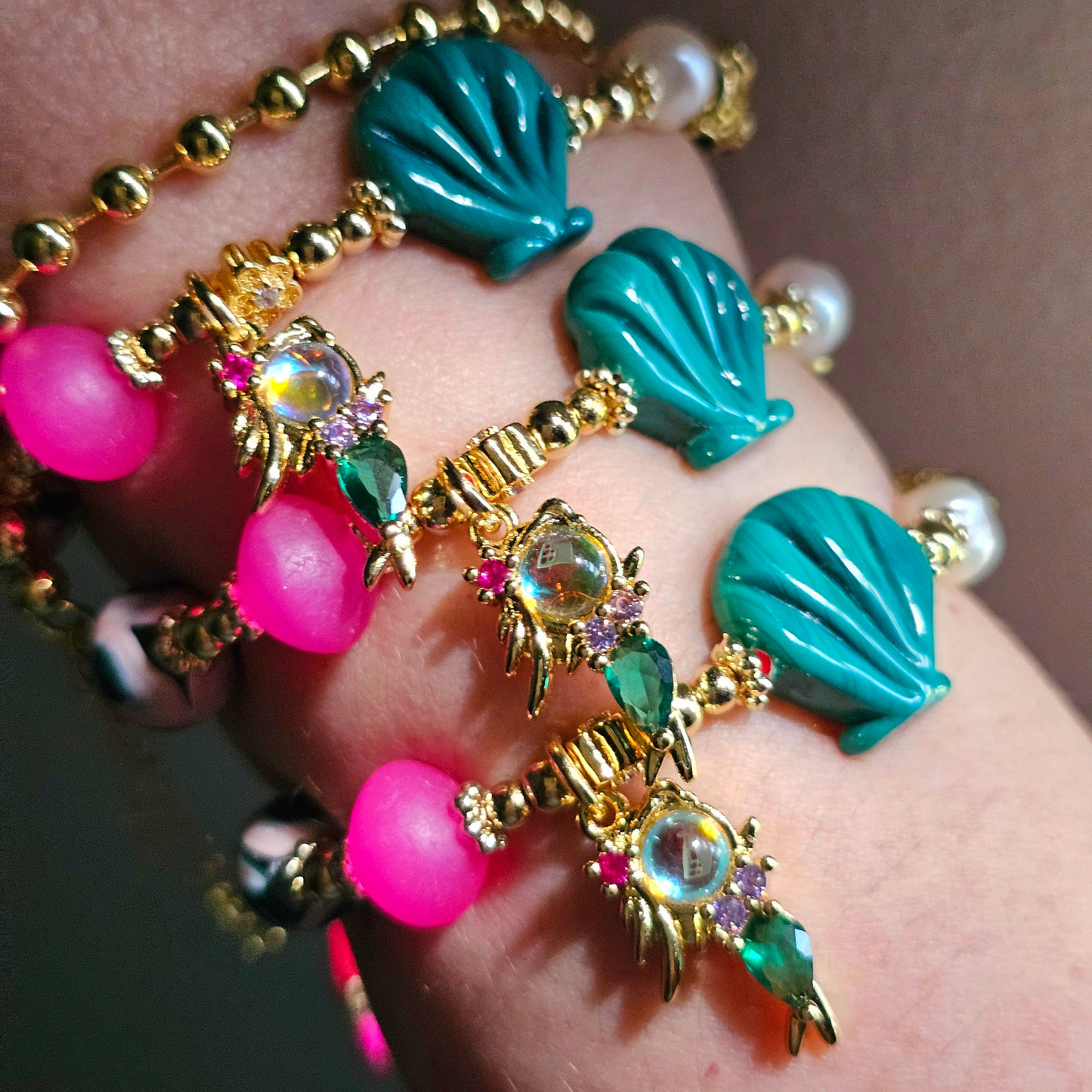 Opal Mermaid Seashell Bracelet
