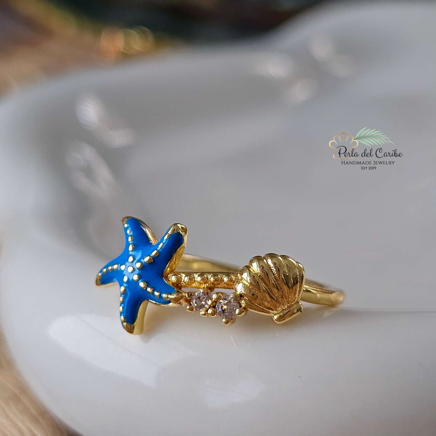 Starfish & Shell Ring