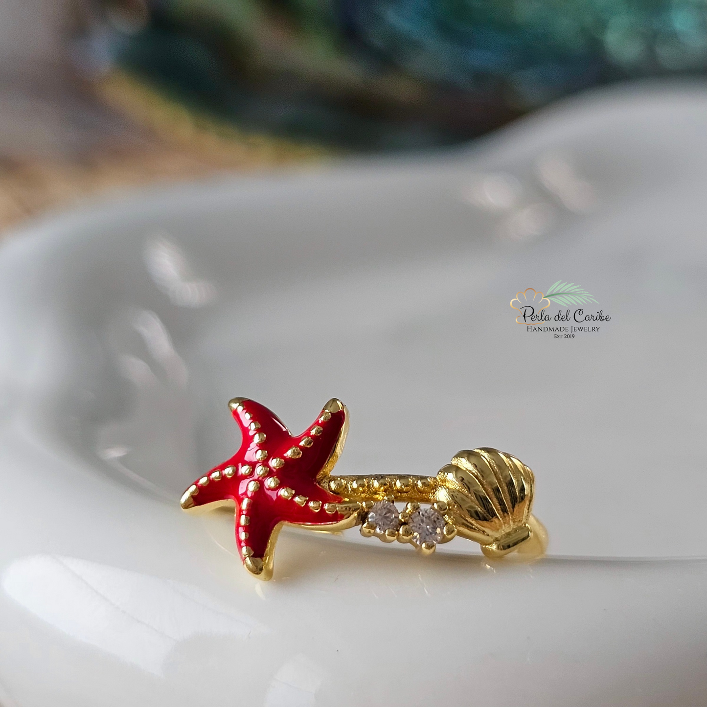 Starfish & Shell Ring