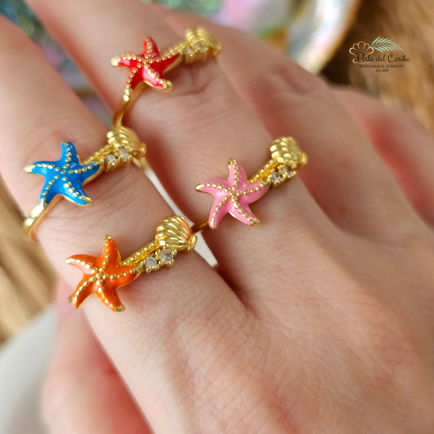 Starfish & Shell Ring