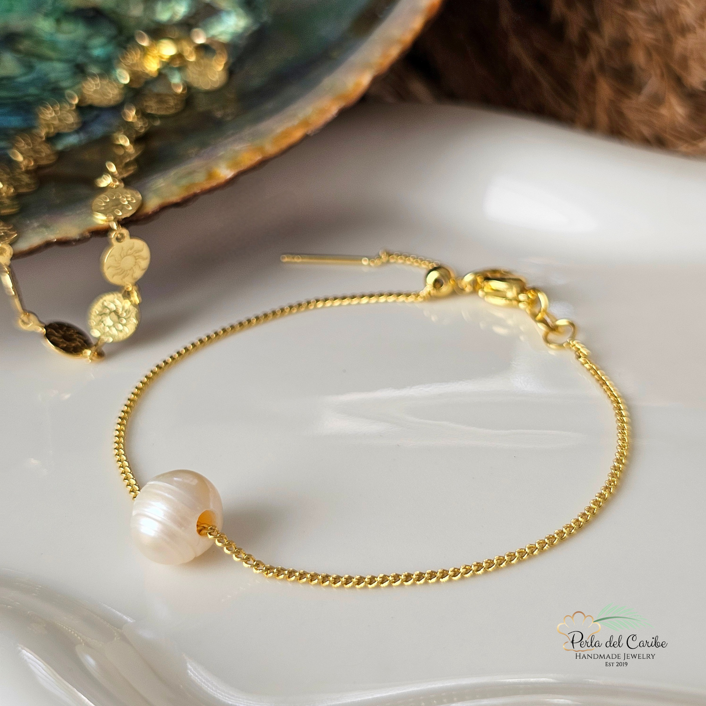 Minimalist Pearl Bracelet/ Sunshine