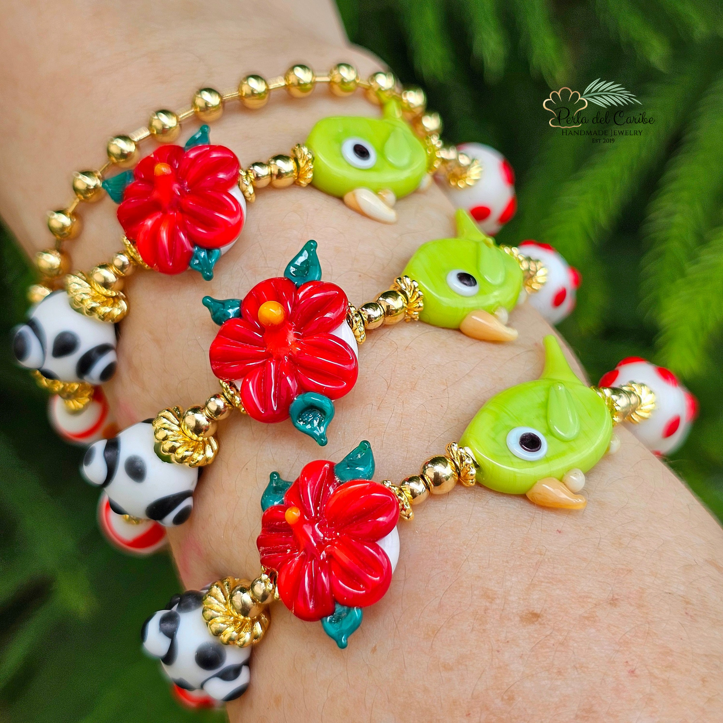 Cotorrita & Hibiscus Bracelet