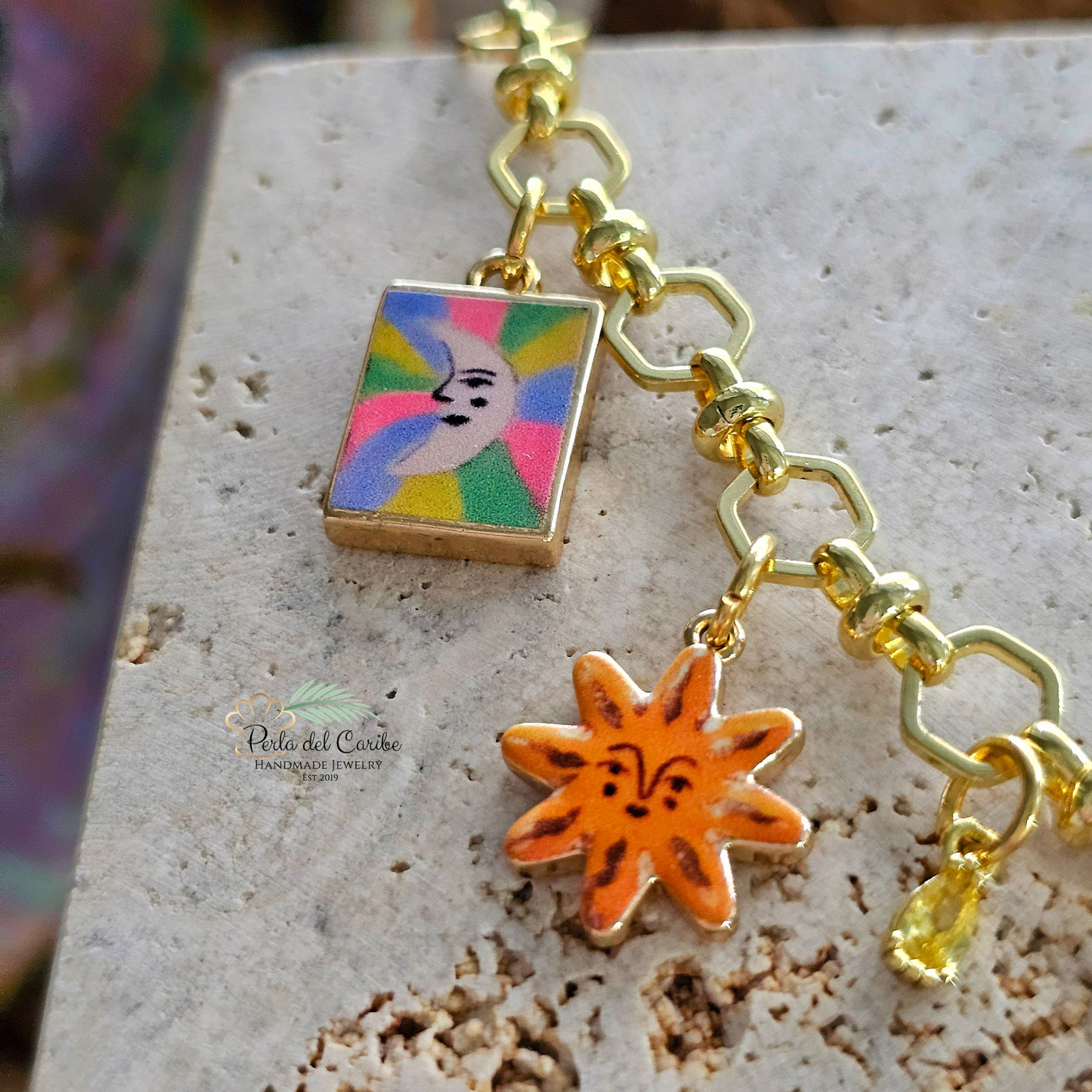 Vintage Multi Charm Necklace (Strawberry)