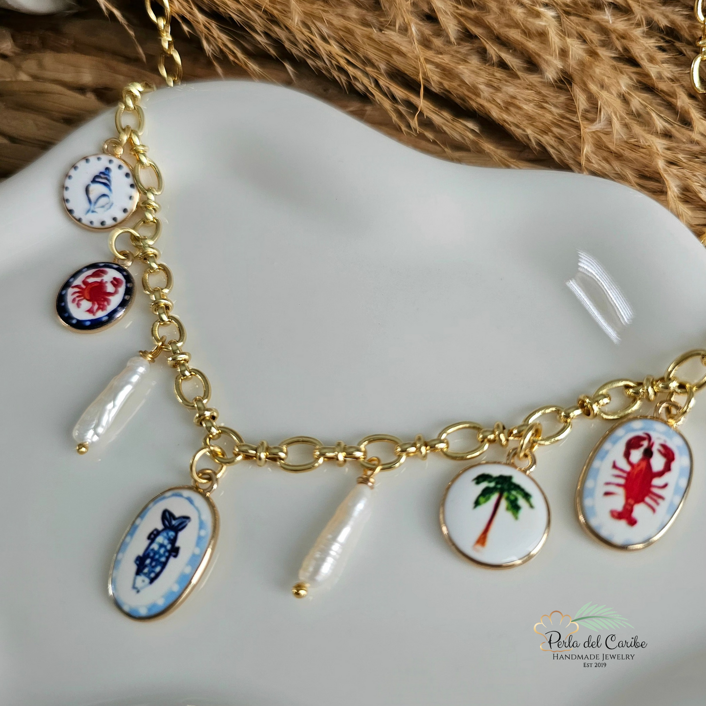 Vintage Multi Charm Necklace (Sardine)