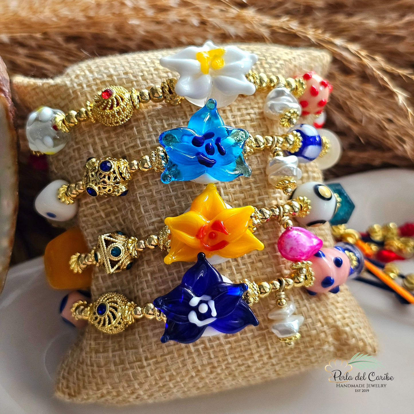 Orchid Murano bracelet