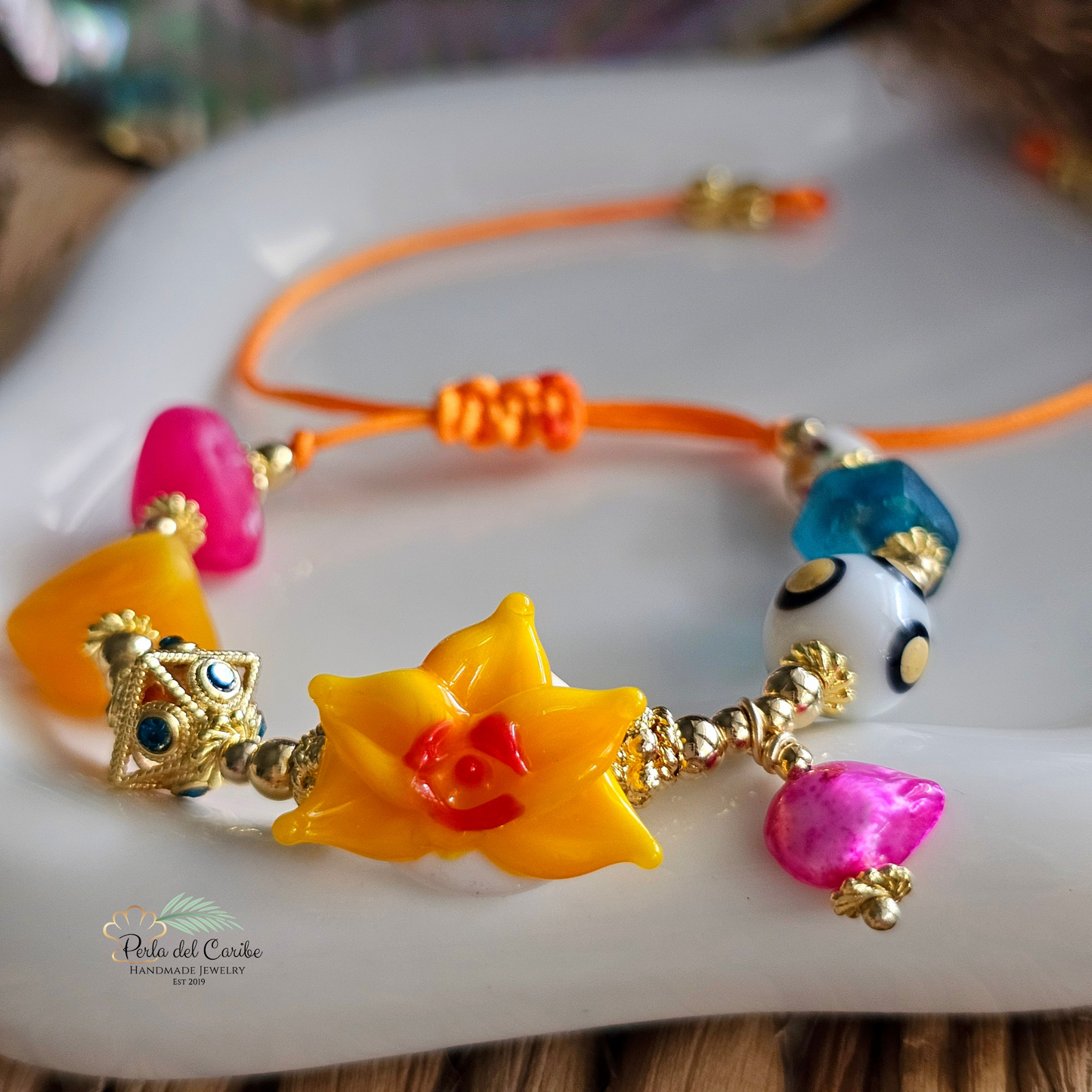Orchid Murano bracelet